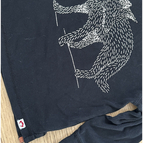 Appaman T Shirt Size 2T Glow-in-the-Dark Fox Long Sleeve Black - Picture 3 of 6